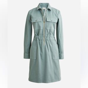 J Crew: Long Sleeve Zip-front Chino Dress